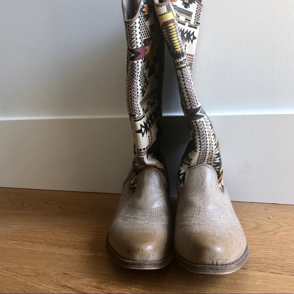 SALE ⬇️ COLOURED AZTEC PATTERN COWBOY BOOTS - 8 - Picture 6 of 8